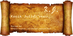Kesik Juliánusz névjegykártya